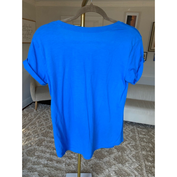 A.N.A Summer Vibes Graphic Tee Blue Casual Lightweight Scoop Neck Beach Sport - Picture 3 of 5